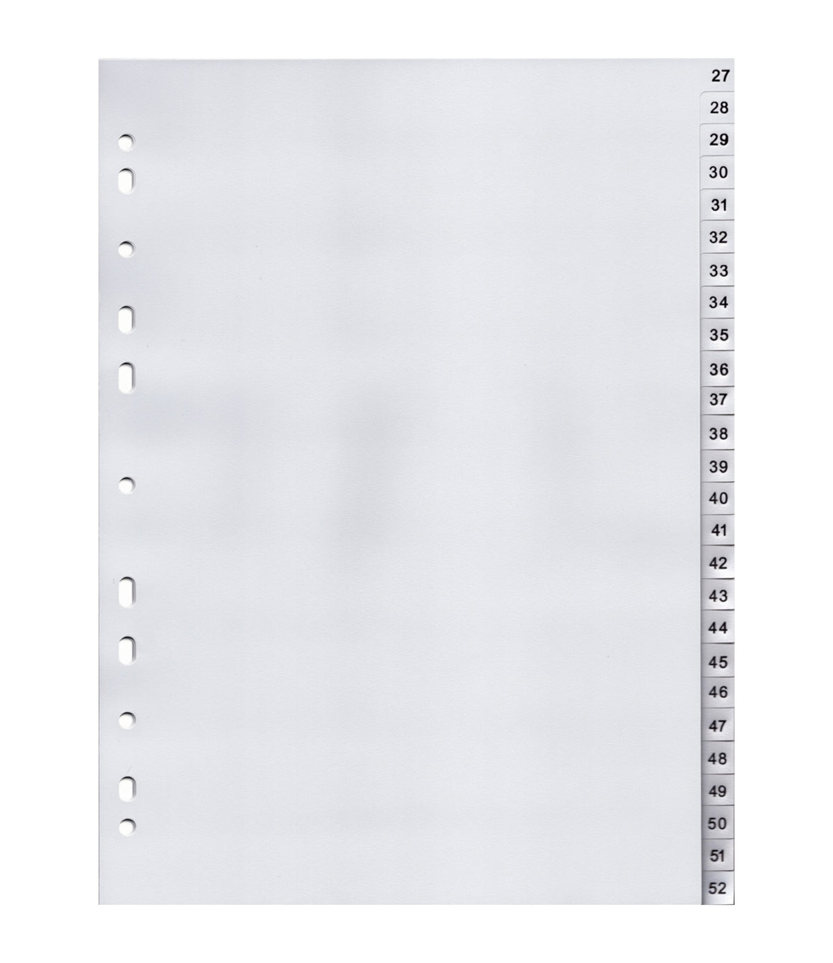 Mister Register Ordnerregister 1-52, neutral, ohne Deckblatt