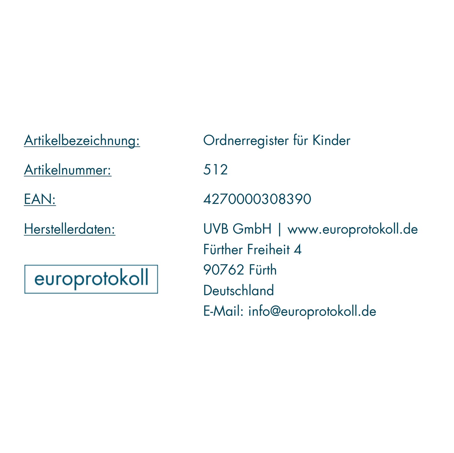 Ordnerregister für Kinder