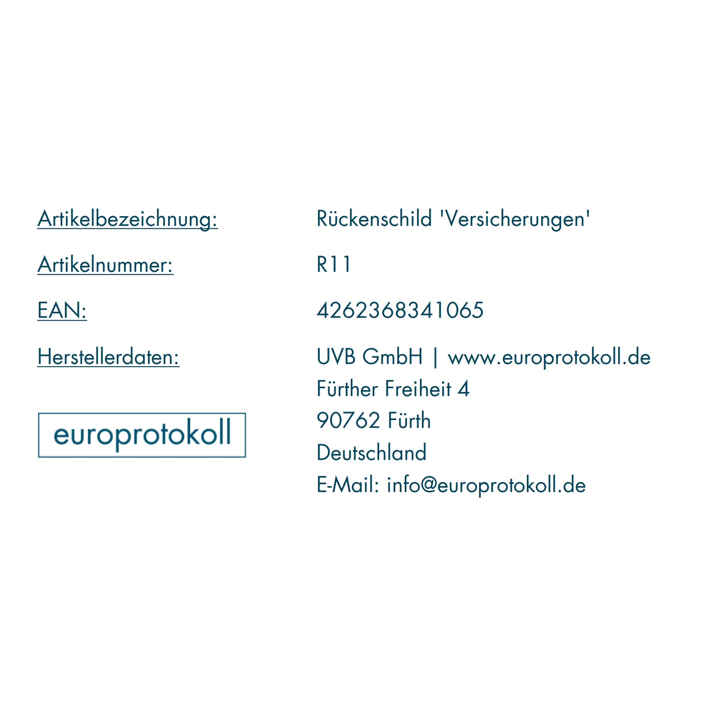 Rückenschild 'Versicherungen' für DIN A4 Ordner