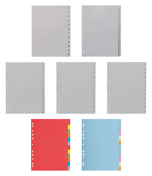 7er Set Ordnerregister gemischt