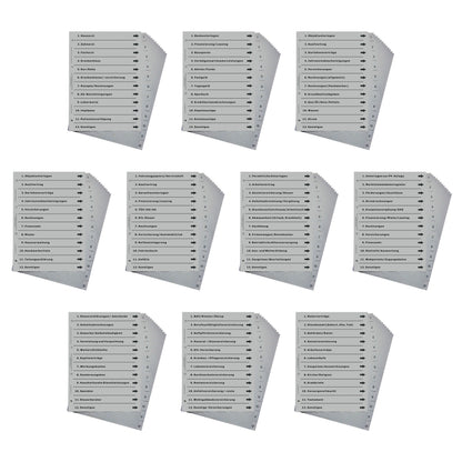 10er Komplett-Set Ordnerregister