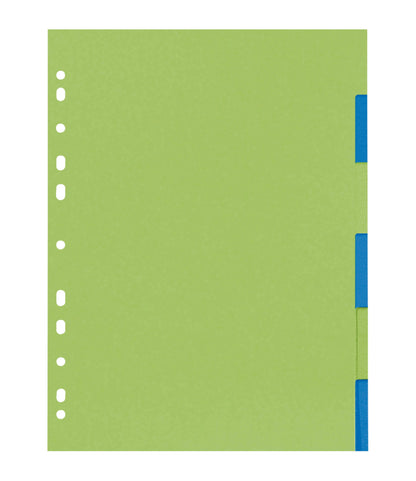 Mister Register Karton-Register, 6-teilig, grün/blau