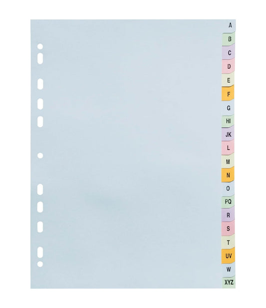 Mister Register Pastell-Register A-Z, 20-teilig, bunt