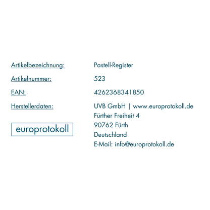 Pastell-Register, 12-teilig, bunt