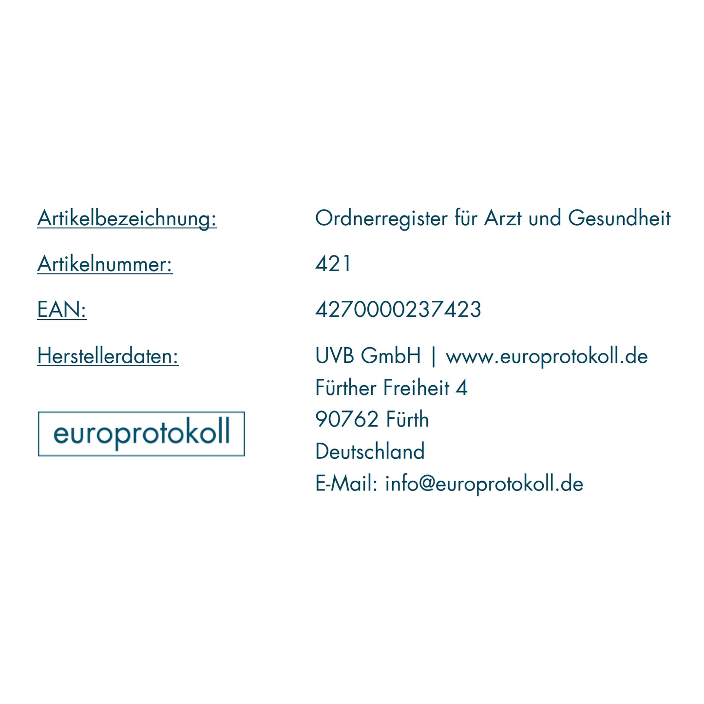 Ordnerregister für Arzt und Gesundheit