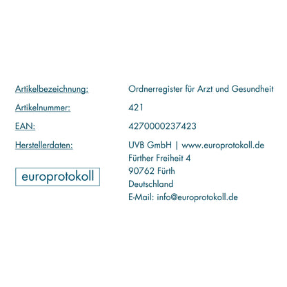 Ordnerregister für Arzt und Gesundheit