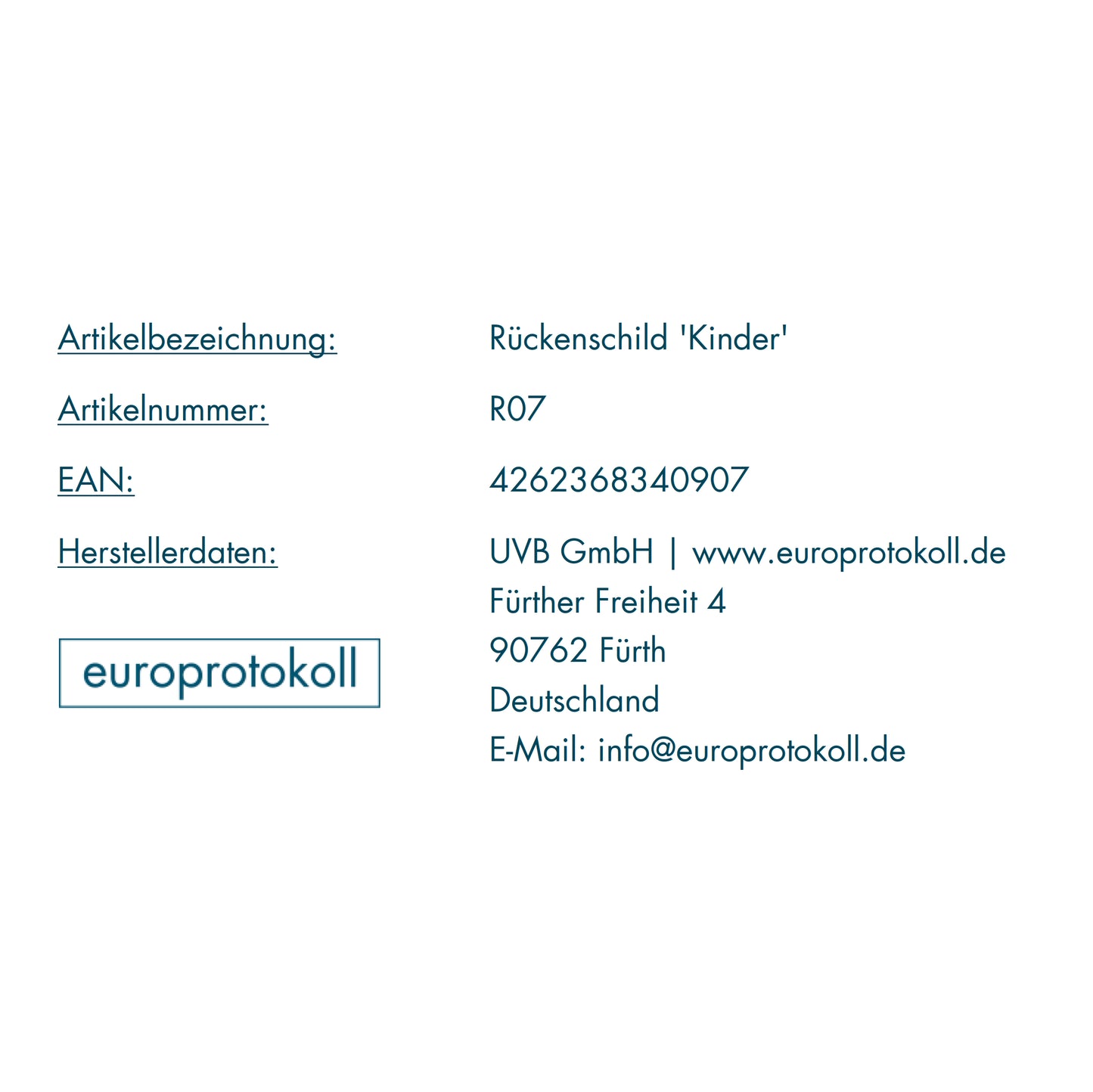 Rückenschild 'Kinder' für DIN A4 Ordner